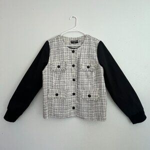 NWOT Karl Lagerfeld Paris Tweed Bomber Jacket